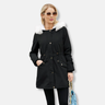 Dames parka jas – Relaxed fit – Verstelbare taille – Afneembare imitatiebontkraag – Gevoerd – Halflang