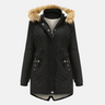 Dames Parka Jas – Verstelbare Taille – Afneembare Bontkraag – Winddichte Manchetten