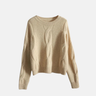 Dames sweatshirt – Relaxed fit – Gebreid kabelpatroon – Geribde boorden