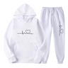 Dames Trainingspak – Relaxed Fit – Katoenmix – Hoodie met Print – Ribboorden