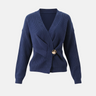 Dames Trui Top – Ribgebreid – Overslagstijl – V-hals – Asymmetrische Zoom