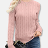 Dames sweatshirt – Kabelbreisel – Relaxed fit – Lange mouw met geribde boorden