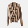 Dames Trui – Wrap Model – Relaxte Pasvorm – Lange Mouwen – Gebreide Wolmix