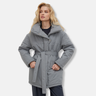 Dames Donsjas - Geweven Stof - Oversized - Col Opstaand - Tailleband