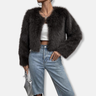 Dames Fur Jas – Cropped Model – Shaggy Textuur – Open Voorzijde – Relaxte Pasvorm