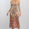 Galdrix Sleeveless Flowers Sequin Maxi Dress