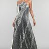 Coler Halter Sequins Ruffled Maxi Dress