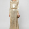 Eaplty Diamond Encrusted Gold Sequin Maxi Dress