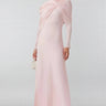 Greelk Pink Long Sleeve Pleated Maxi Dress