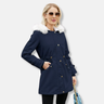 Dames parka jas – Relaxed fit – Verstelbare taille – Afneembare imitatiebontkraag – Gevoerd – Halflang
