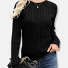 Dames sweatshirt – Kabelbreisel – Relaxed fit – Lange mouw met geribde boorden