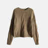 Dames sweatshirt – Relaxed fit – Gebreid kabelpatroon – Geribde boorden