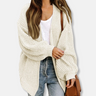 Dames Vest – Oversized Pasvorm – Grofgebreid – Open Voorzijde – Lantern Mouwen