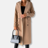 Dames Lange Mantel – Wolmix – Getailleerd Model – Dubbel Rij Knopen – Reverskraag