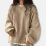 Dames Trui – Oversized Pasvorm – Ballonmouwen – Ronde Hals – Zijsplitten