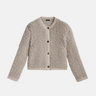 Dames vest – Cropped model – Losvallend – Shaggy knit – Lange mouw – Knoopsluiting