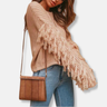 Dames Sweatshirt – Chunky Knit – Relaxed Fit – Ribbelstructuur – Franje Mouwen