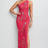 Simeon Pink Sequin High Split Maxi Dress