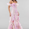 Adonis Pink Floral Ruffled Maxi Dress
