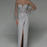 Alena Sheath Pearl Maxi Dress-Grey