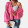 Dames vest – Relaxed fit – Gebreid – Open voorkant – Lantern mouwen – Geribd – Cropped