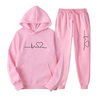 Dames Trainingspak – Relaxed Fit – Katoenmix – Hoodie met Print – Ribboorden