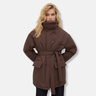 Dames Donsjas - Geweven Stof - Oversized - Col Opstaand - Tailleband