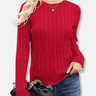 Dames sweatshirt – Kabelbreisel – Relaxed fit – Lange mouw met geribde boorden