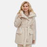 Dames Donsjas - Geweven Stof - Oversized - Col Opstaand - Tailleband
