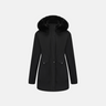 Dames parka jas – Relaxte pasvorm – Waterafstotend – Imitatiebont capuchon – Taillekoord