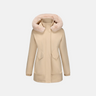 Dames parka jas – Relaxte pasvorm – Waterafstotend – Imitatiebont capuchon – Taillekoord