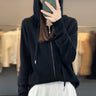 Dames Hoodie met Rits – Relaxte Pasvorm – Zachte Knit – Capuchon met Koord – Kabeldetail
