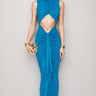 Celeste Blue Openwork Maxi Dress