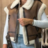 Dames Bodywarmer – Imitatiebont Afwerking – Getailleerd Model – Met Riemsluiting