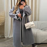 Dames Lange Jas – Losse Pasvorm – Wolmix – Klassieke Revers – Scallop Afwerking