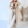Dames Lange Jas – Losse Pasvorm – Wolmix – Klassieke Revers – Scallop Afwerking