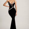 Frances Backless Diamond Studded Maxi Dress