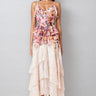 Anwes Pink Floral Frilled Maxi Dress