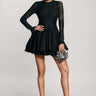 Cryon Black Long Sleeve Ruffle Mini Dress