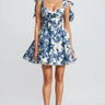 Jacetk Blue Hydrangea Floral Mini Dress