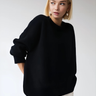 Dames Sweatshirt – Oversized Relaxed Fit – Zachte Knit – Ronde Hals – Geribde Boorden