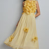 Xaelyth Yellow 3D Floral Maxi Dress