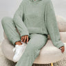 Dames Tweedelig Set – Pullover Hoodie – Wijde Broek – Zachte Pluche Stof