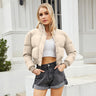 Dames Puffer Jack – Cropped Model – Gewatteerd – Ribboorden – Hoge Kraag