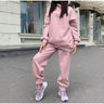 Dames Trainingspak – Oversized Hoodie – Relaxte Joggingbroek – Katoenlook – Ribboorden