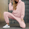 Dames Tweedelig Set – Pullover Hoodie – Wijde Broek – Zachte Pluche Stof