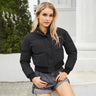Dames Puffer Jack – Cropped Model – Gewatteerd – Ribboorden – Hoge Kraag