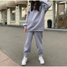Dames Trainingspak – Oversized Hoodie – Relaxte Joggingbroek – Katoenlook – Ribboorden