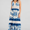 Urwed Blue Strapless Lace Maxi Dress