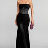 Jouy Black Ruched Mermaid Maxi Dress